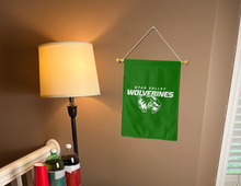 Load image into Gallery viewer, utah valley university garden flag for college dorm decor hung inside a room
