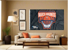 Load image into Gallery viewer, indoor display of virginia basketball march madness 2026 flag for man cave decor
