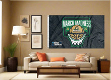 Load image into Gallery viewer, indoor display of wright state basketball march madness 2026 flag for man cave decor
