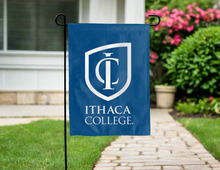 Load image into Gallery viewer, blue ithaca college double sided garden flag for yard decor
