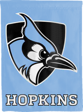 Load image into Gallery viewer, light blue johns hopkins double sided house flag for man cave decor
