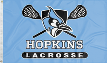 Load image into Gallery viewer, blue johns hopkins lacrosse flag for college dorm decor
