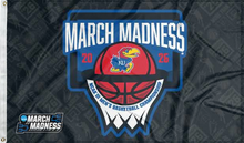 Load image into Gallery viewer, kansas basketball march madness 2026 flag for college dorm decor
