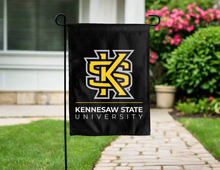Load image into Gallery viewer, black kennesaw state university double sided garden flag for yard decor
