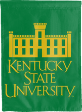 Load image into Gallery viewer, green kentucky state university double sided house flag for game day decor
