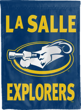 Load image into Gallery viewer, blue la salle explorers double sided house flag for man cave decor
