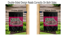 Load image into Gallery viewer, lafayette leopards logo reading correctly on both sides of garden flag
