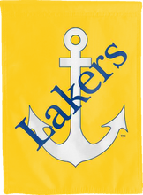 Load image into Gallery viewer, gold lake superior state lakers double sided house flag for game day decor
