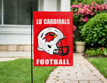 Load image into Gallery viewer, lamar football double sided garden flag hung outside for yard decor
