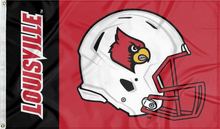 Load image into Gallery viewer, louisville cardinals football flag for college dorm decor
