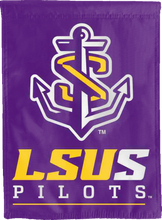 Load image into Gallery viewer, purple lsu shreveport double sided house flag for man cave decor
