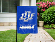 Load image into Gallery viewer, blue lubbock christian university double sided garden flag for yard decor
