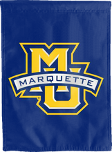 Load image into Gallery viewer, blue marquette university double sided house flag for man cave decor
