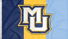 Load image into Gallery viewer, marquette university flag with mu logo for college dorm decor

