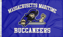 Load image into Gallery viewer, blue massachusetts maritime academy flag for college dorm decor

