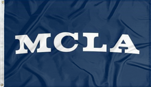Load image into Gallery viewer, blue mcla 3x5 flag for college dorm decor
