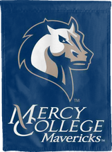 Load image into Gallery viewer, blue mercy college mavericks double sided house flag for game day decor
