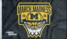 Load image into Gallery viewer, michigan basketball march madness 2026 flag for college dorm decor
