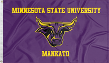 Load image into Gallery viewer, purple minnesota state university mankato flag for college dorm decor
