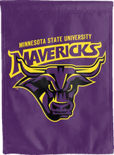 Load image into Gallery viewer, purple minnesota state university mavericks double sided house flag for man cave decor
