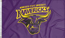 Load image into Gallery viewer, purple minnesota state university mavericks flag for college dorm decor
