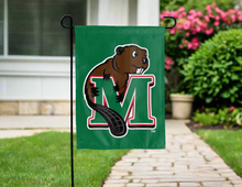 Load image into Gallery viewer, green minot state beavers double sided garden flag for yard decor
