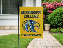 Load image into Gallery viewer, gold mississippi college choctaws double sided garden flag for yard decor
