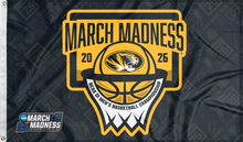Load image into Gallery viewer, missouri basketball march madness 2026 flag for college dorm decor
