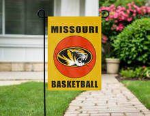 Load image into Gallery viewer, gold missouri tigers basketball double sided garden flag for yard decor
