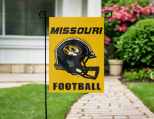 Load image into Gallery viewer, gold missouri tigers football double sided garden flag for yard decor
