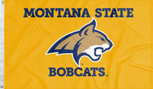 Load image into Gallery viewer, gold montana state university bobcats flag for college dorm decor
