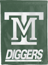 Load image into Gallery viewer, green montana tech diggers double sided house flag for man cave decor
