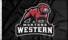 Load image into Gallery viewer, black montana western bulldogs flag for college dorm decor
