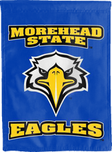 Load image into Gallery viewer, blue morehead state eagles double sided house flag for college dorm decor

