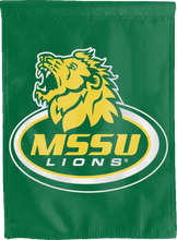 Load image into Gallery viewer, green mssu lions double sided house flag for man cave decor

