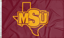 Load image into Gallery viewer, maroon msu mustangs flag for college dorm decor
