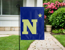 Load image into Gallery viewer, naval academy double sided garden flag with N star logo for yard decor
