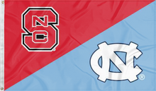 Load image into Gallery viewer, nc state north carolina house divided flag for college dorm decor
