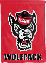 Load image into Gallery viewer, red nc state wolfpack double sided house flag for college dorm decor
