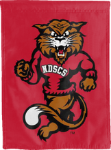 Load image into Gallery viewer, red ndscs double sided house flag hung for man cave decor
