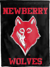 Load image into Gallery viewer, black newberry college wolves double sided house flag for yard decor
