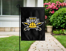 Load image into Gallery viewer, black northern kentucky university norse double sided garden flag for yard decor
