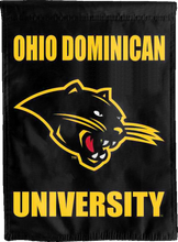 Load image into Gallery viewer, black ohio dominican university double sided house flag for game day decor

