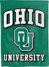 Load image into Gallery viewer, green ohio university double sided house flag for college dorm decor
