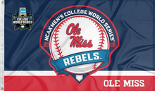 Load image into Gallery viewer, ole miss baseball college world series 2026 flag for college dorm decor

