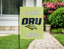 Load image into Gallery viewer, oral roberts golden eagles double sided garden flag for yard decor
