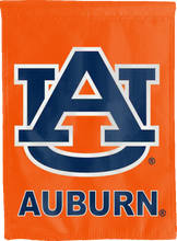 Load image into Gallery viewer, orange auburn university double sided house flag for college dorm decor
