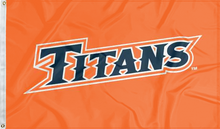 Load image into Gallery viewer, orange cal state fullerton titans flag for college dorm decor
