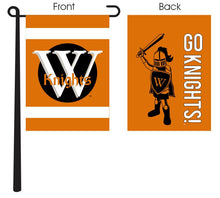 Load image into Gallery viewer, orange wartburg college double sided garden flag for yard decor
