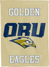 Load image into Gallery viewer, gold oru golden eagles double sided house flag for college dorm decor 
